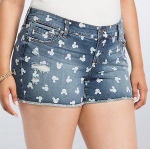 Size 22 torrid jean shorts with mickey mouse print
